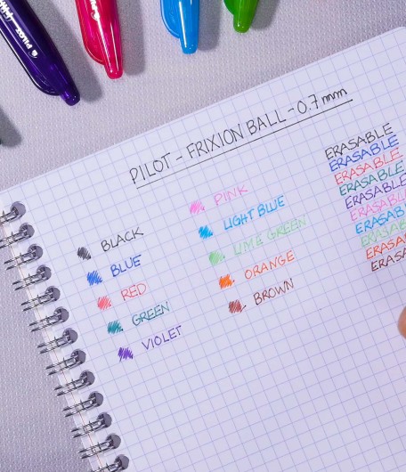 Stylo roller Pilot Frixion Ball effaçable écriture fine - Set de 4 couleurs  fun sur